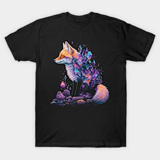 Esoteric Fox Pet Art Crystals Cute Illustration Design T-Shirt